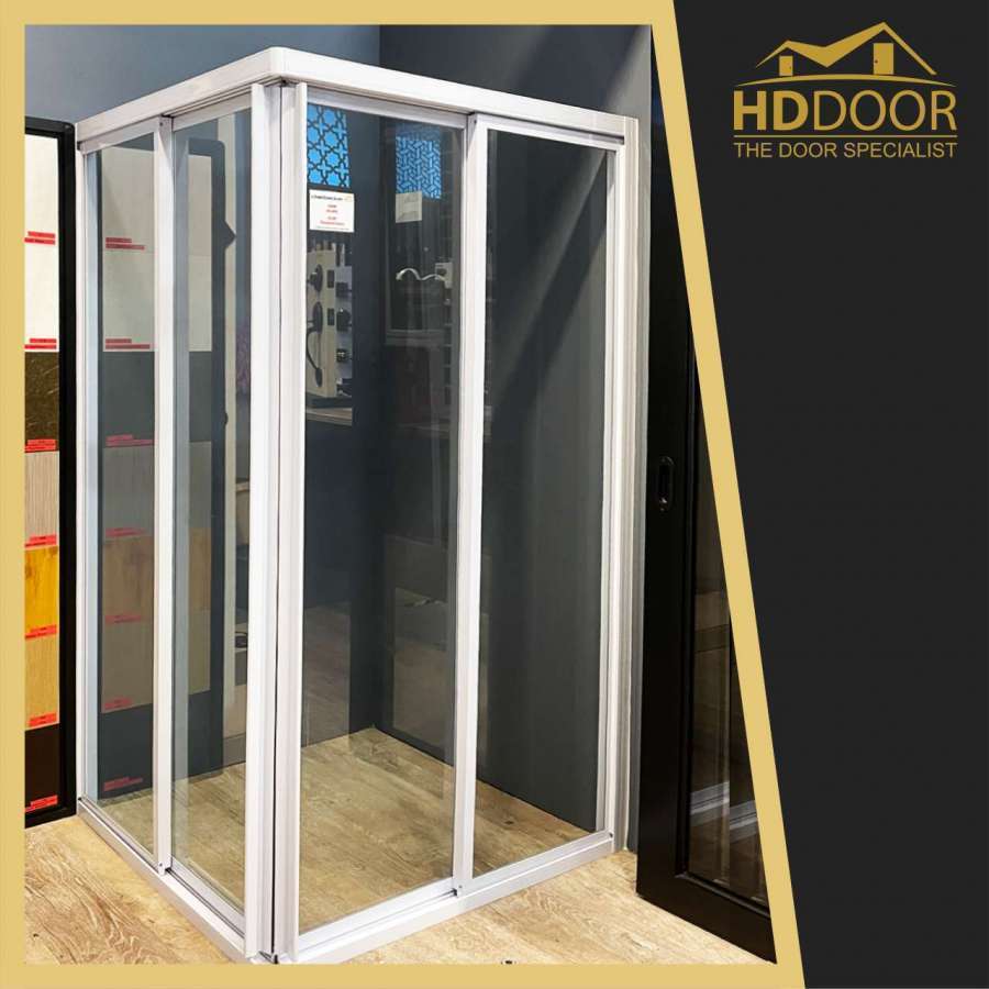 Aluminium Frame LShape Sliding Shower Screen Singapore