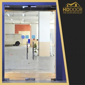 Double Glass Swing Door with Floor Spring