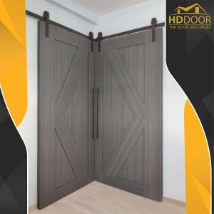 Double Sliding Barn Door with Sliding Roller Track