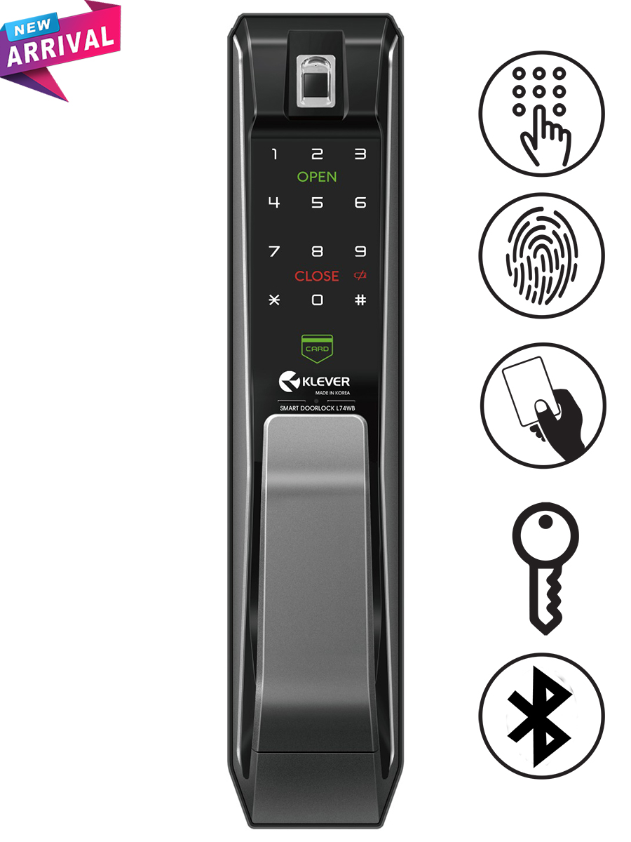 Klever K500F Bluetooth PushPull Digital Door Lock Klever Singapore