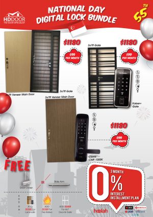 National Day Special Door Gate Digital Lock Bundle Promotion Sale 2020